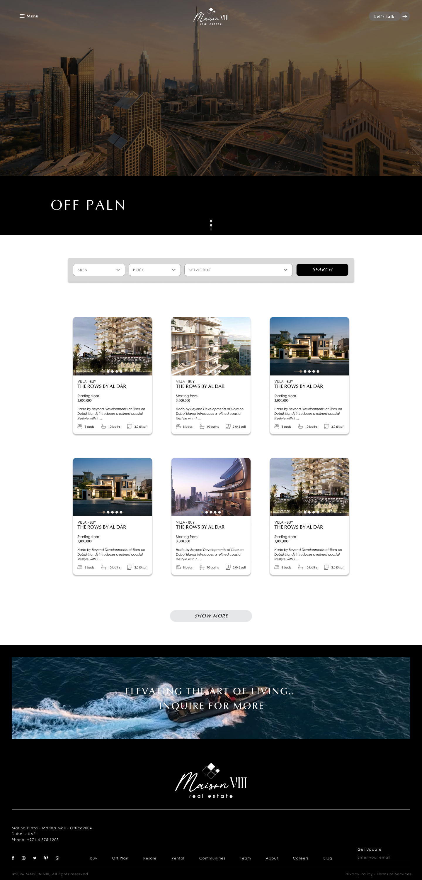 Maison VIII Off-Plan page