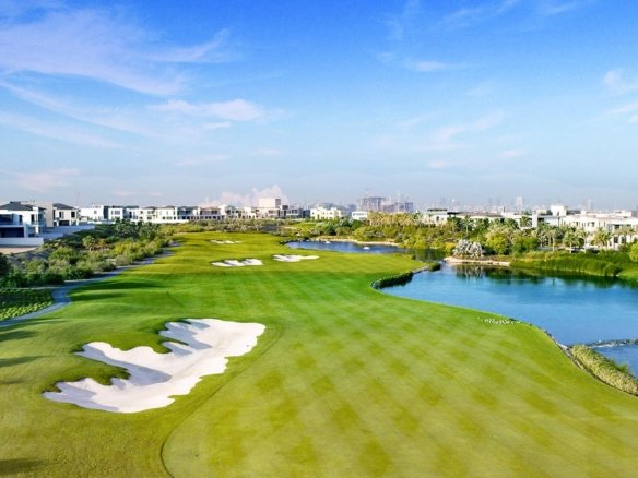 Dubai Hills Estate by Emaar golf course and villas
