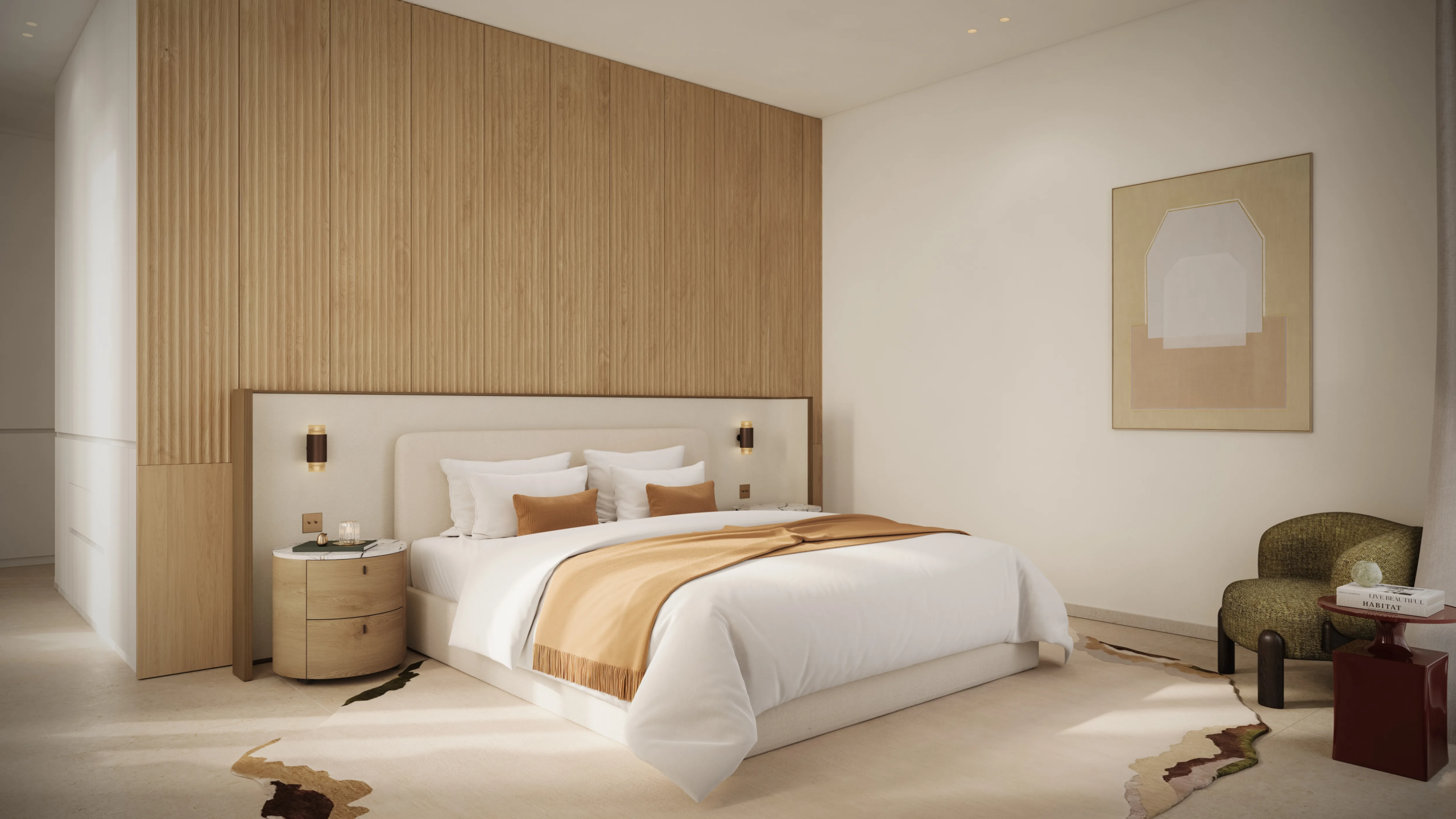 Eden House The Park at Dubai Water Canal – Gallery 04 Eden House The Park master bedroom interior