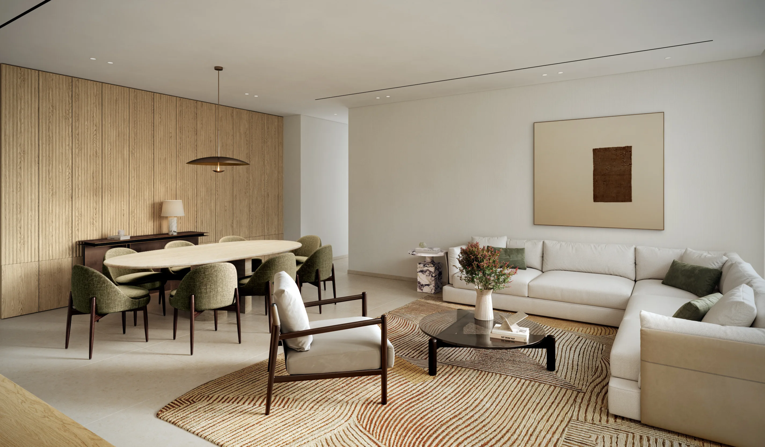 Eden House The Park at Dubai Water Canal – Gallery 03 Eden House The Park living and dining interior