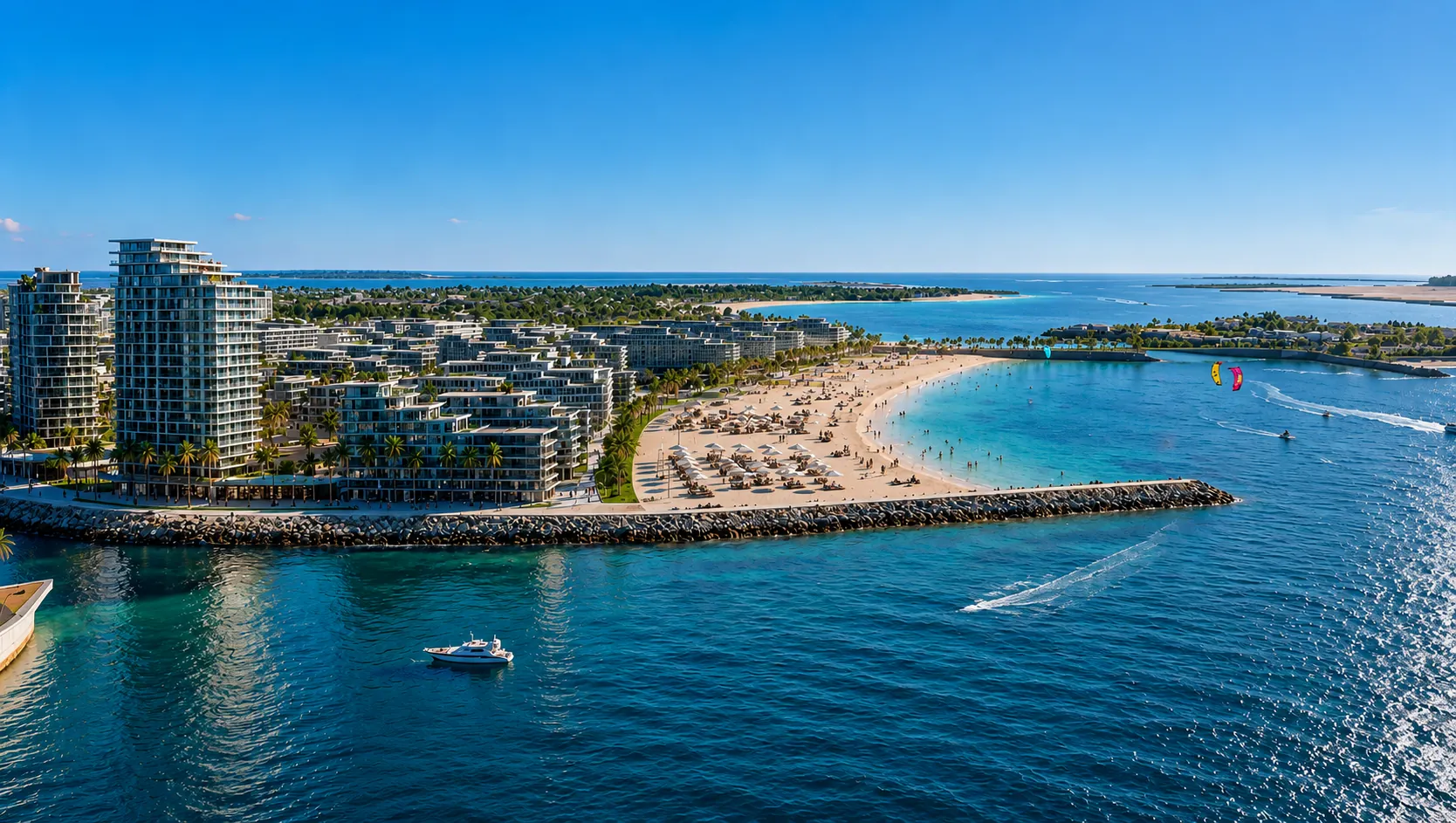 Marsa Al Saadiyat by Aldar marina waterfront with residences and beach