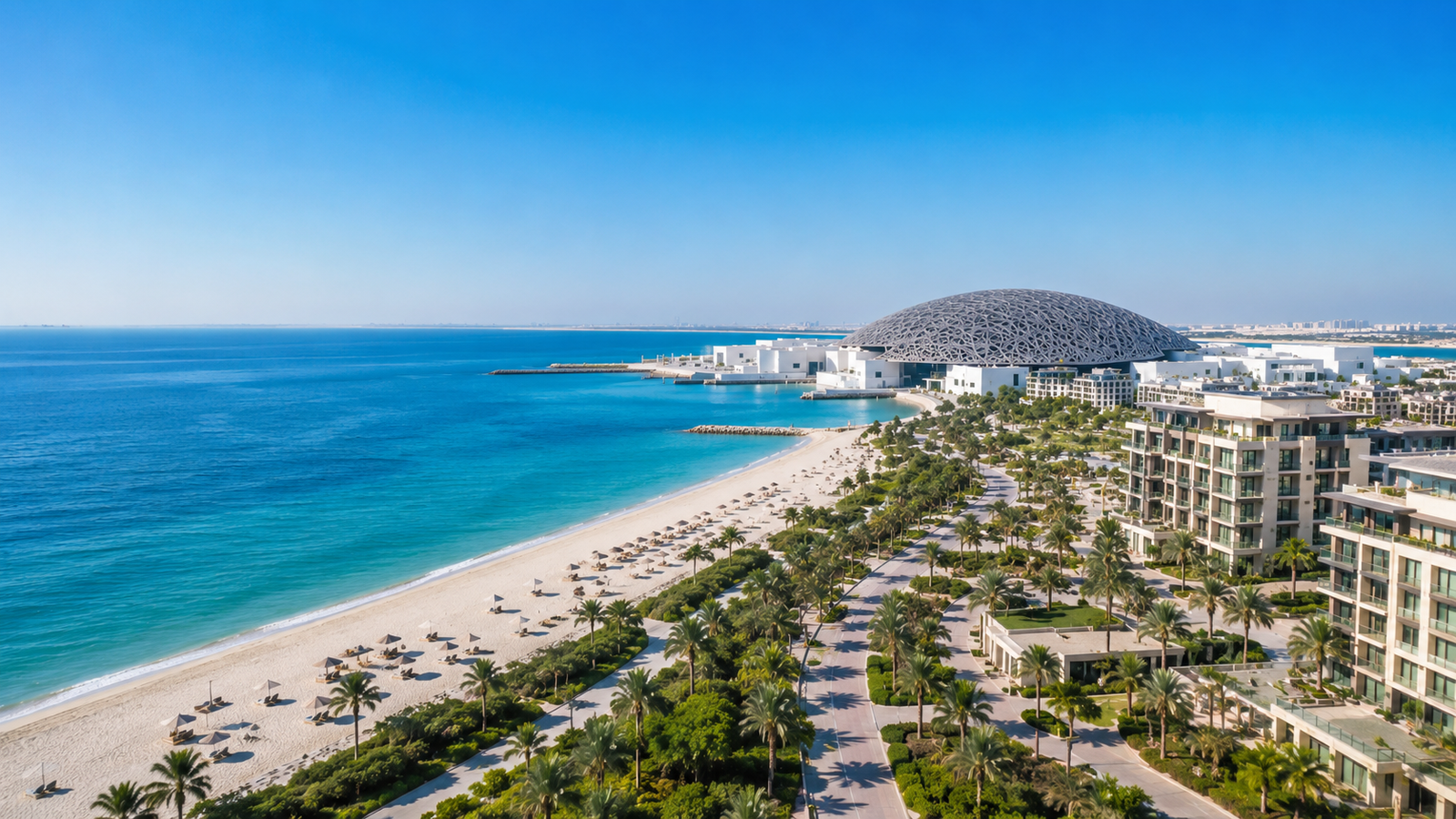 Saadiyat Island Abu Dhabi beachfront and cultural district