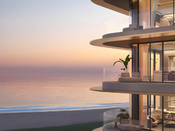 Soleva Beach Residences at Al Marjan Island beachfront exterior with sea-facing balconies