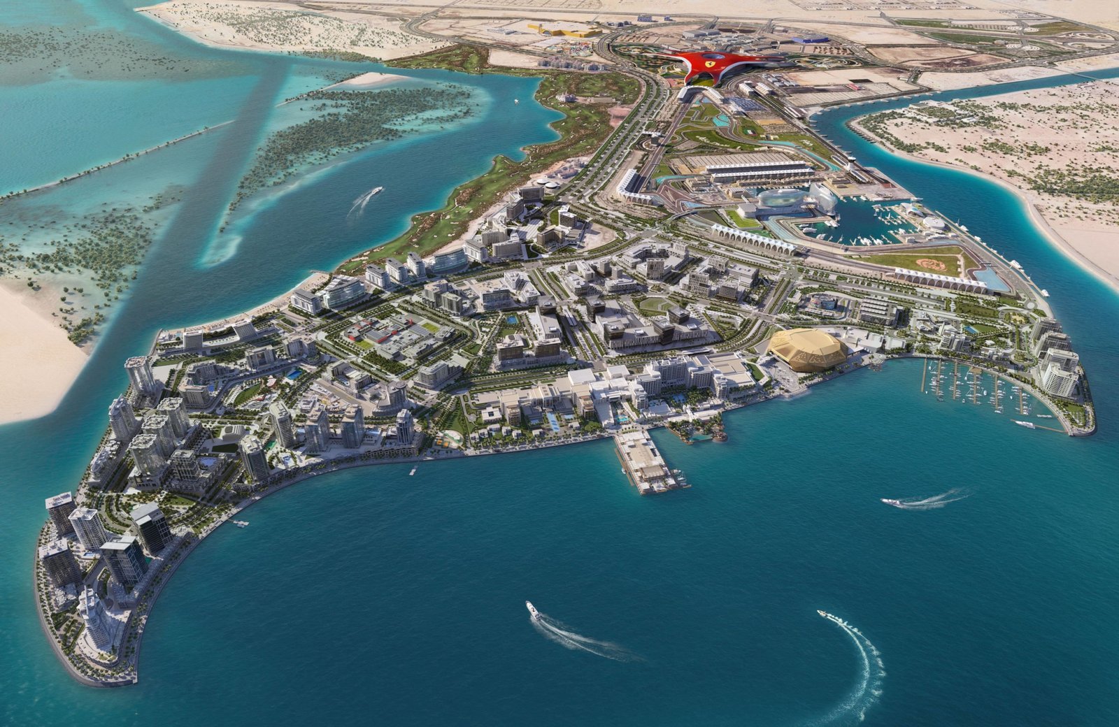 Yas Island by Aldar, Abu Dhabi – Featured Image Yas Island Abu Dhabi aerial waterfront community